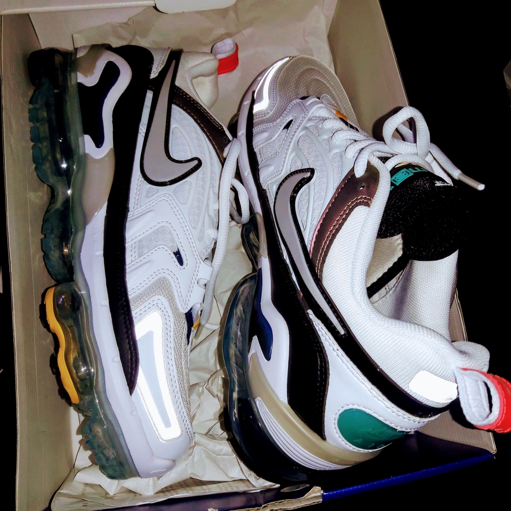 White and Black Nike Air Max Sneakers